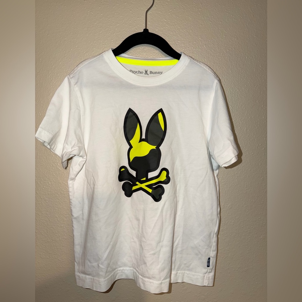 Psycho Bunny Boys Plano Camo Neon Yellow Boys size 7/8